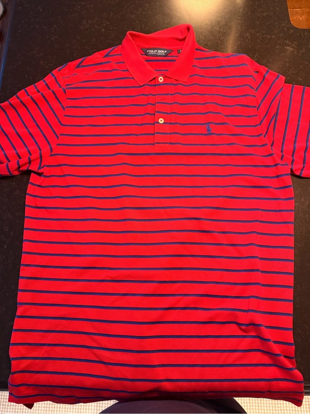 Ralph Lauren Red Polo with Navy Stripes